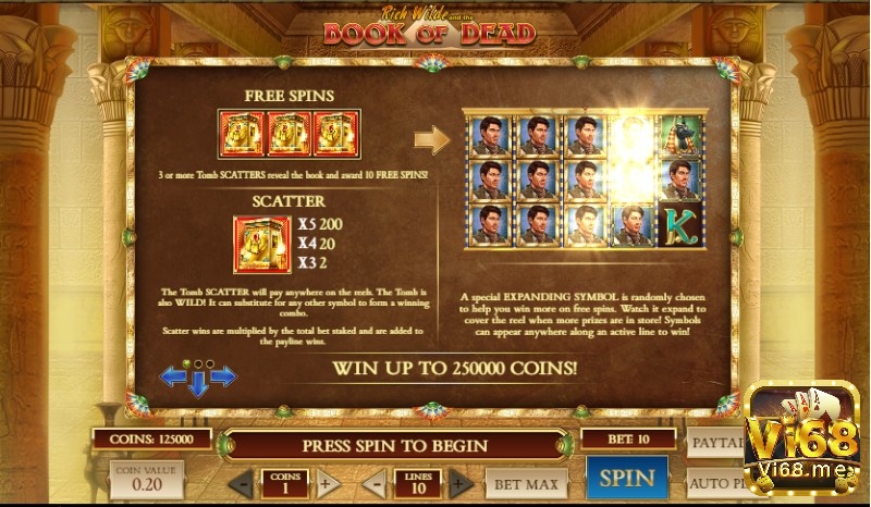 Khi xuất hiện ít nhất 3 Wild trên các cuộn sẽ kích hoạt vòng quay miễn phí